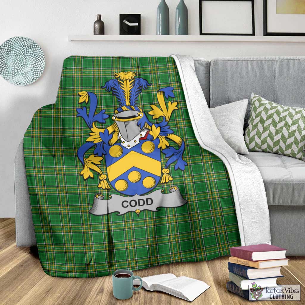 Codd Irish Clan Tartan Blanket with Coat of Arms - Tartan Vibes Clothing