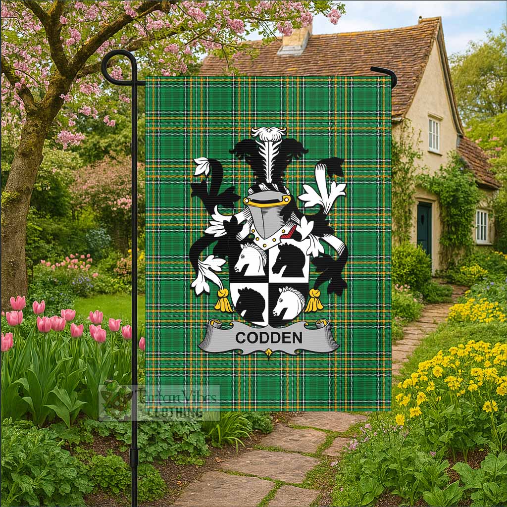 Codden Irish Clan Tartan Flag with Coat of Arms