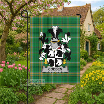 Codden Irish Clan Tartan Flag with Coat of Arms