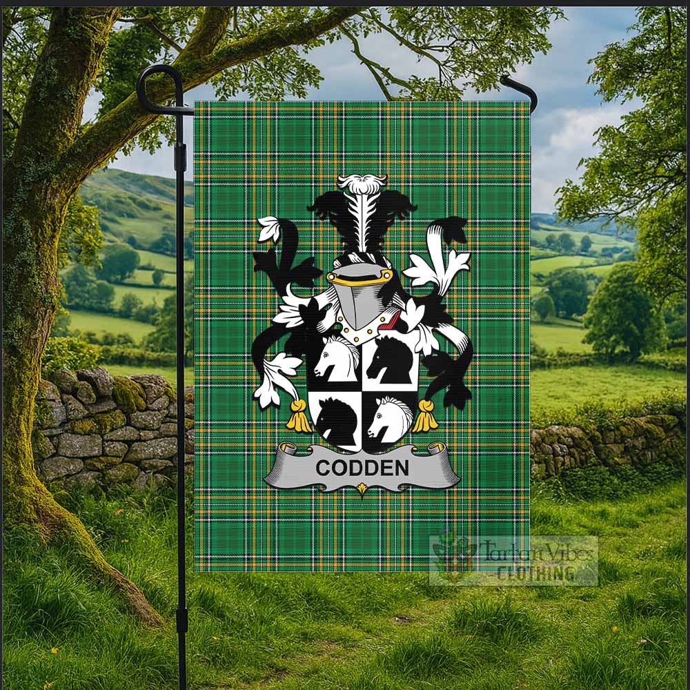 Codden Irish Clan Tartan Flag with Coat of Arms