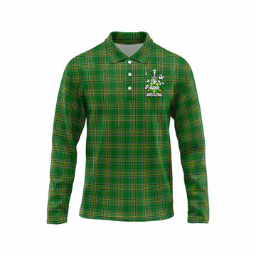 Coffey Irish Clan Tartan Long Sleeve Polo Shirt with Coat of Arms Unisex - Tartan Vibes Clothing