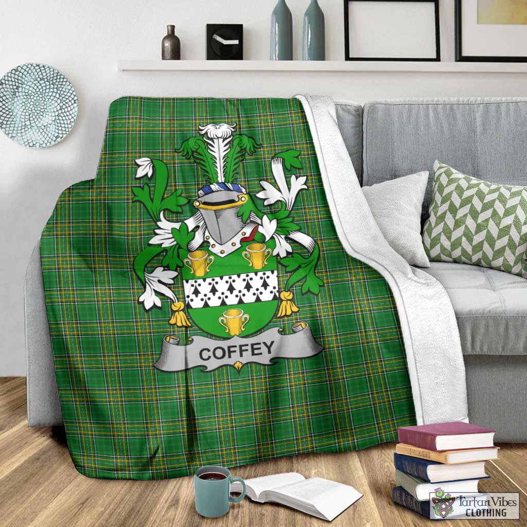 Coffey Irish Clan Tartan Blanket with Coat of Arms - Tartan Vibes Clothing