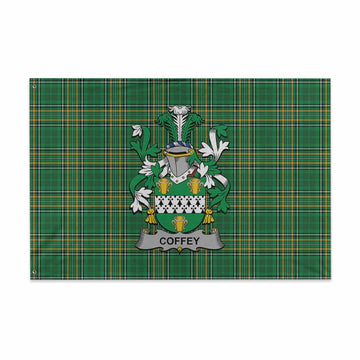 Coffey Irish Clan Tartan House Flag with Coat of Arms