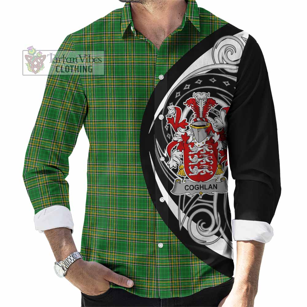 Coghlan Irish Clan Long Sleeve Button Shirt Celtic Circle Style - Tartan Vibes Clothing