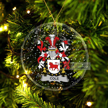 Cole Irish Clan Christmas Glass Ornament with Coat of Arms