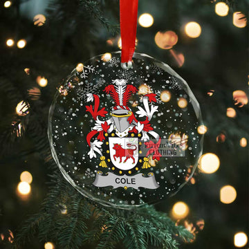 Cole Irish Clan Christmas Glass Ornament with Coat of Arms