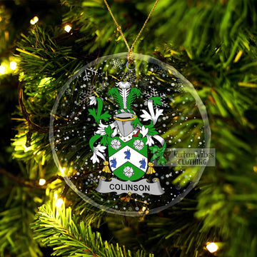 Colinson Irish Clan Christmas Glass Ornament with Coat of Arms