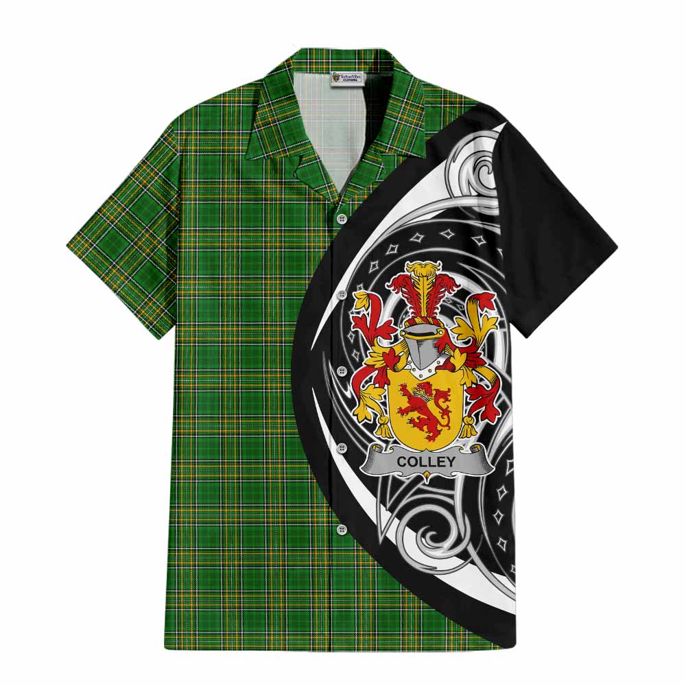 Tartan Vibes Clothing Colley Irish Clan Short Sleeve Button Shirt Celtic Circle Style