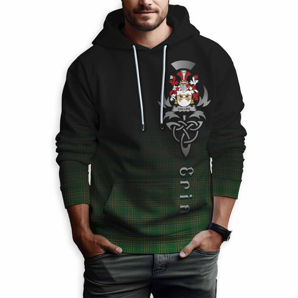 Collins Irish Clan Hoodie with Coat of Arms Erin Go Bragh Celtic Inspired Pullover Hoodie - Tartan Vibes Clothing