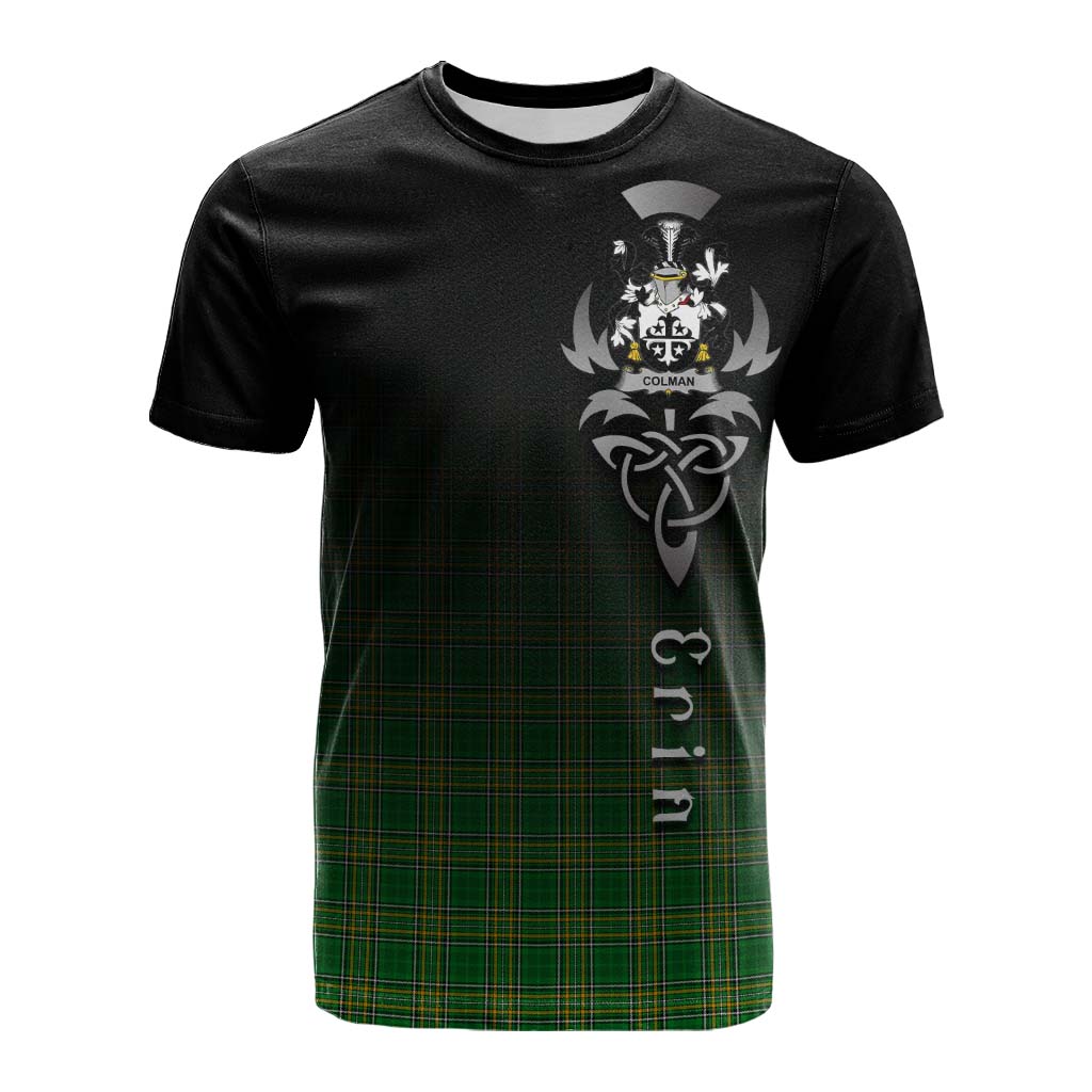 Tartan Vibes Clothing Colman Irish Clan Cotton T-shirt with Coat of Arms Erin Go Bragh Celtic Inspired