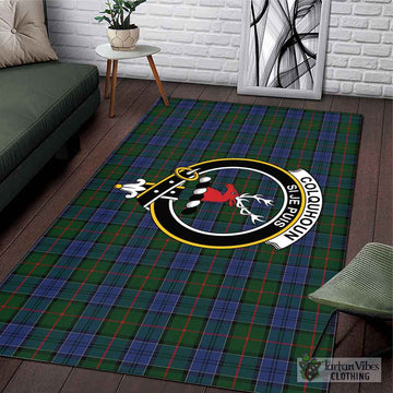 Colquhoun Tartan Area Rug with Family Crest