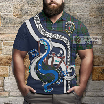 Colquhoun Tartan Polo Shirt with Epic Bagpipe Style