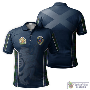 Colquhoun Tartan Men's Polo Shirt with Family Crest and Lion Rampant Vibes Sport Style