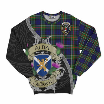 Colquhoun Tartan Family Crest Sweatshirt Lion Rampant Royal Thistle Shield Celtic Inspired