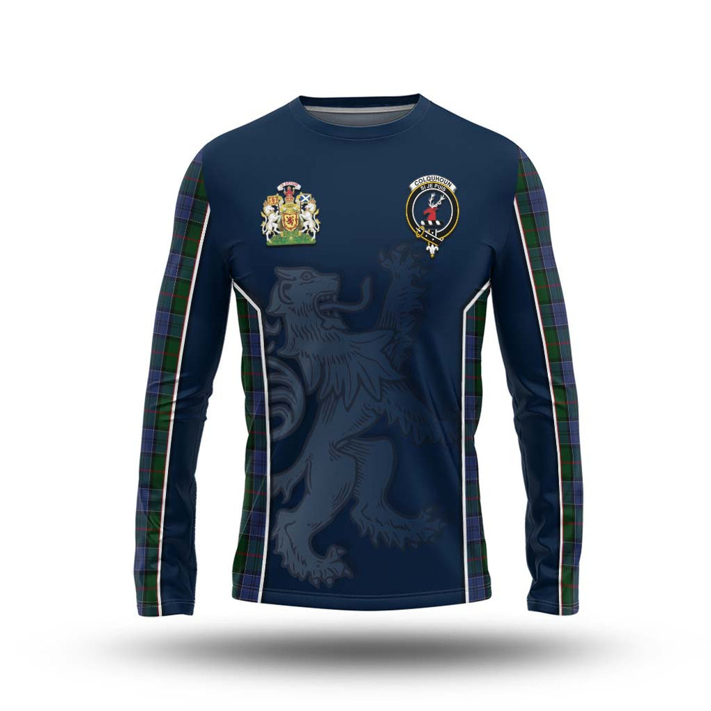 Colquhoun Tartan Long Sleeve T-Shirt with Family Crest and Lion Rampant Vibes Sport Style Unisex - Tartan Vibes Clothing
