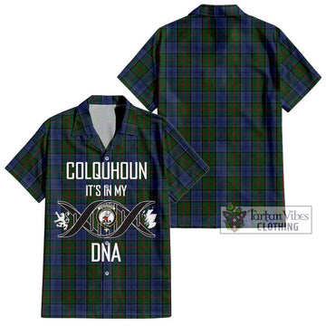 Colquhoun Tartan Hawaiian Shirt with Family Crest DNA In Me Style