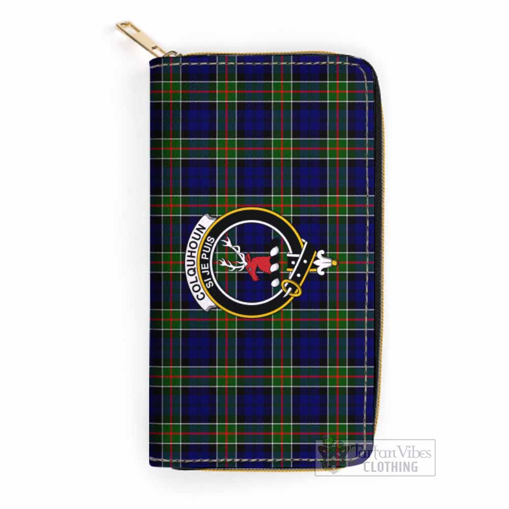 Tartan Vibes Clothing Colquhoun Tartan Women's Leather Wallet with Family Crest