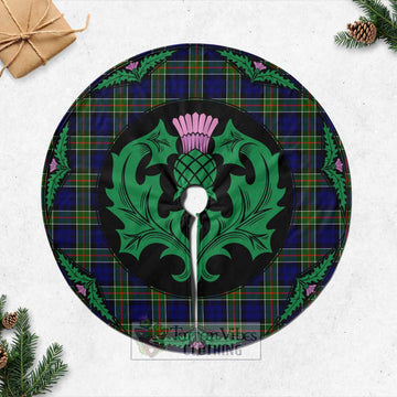 Colquhoun Tartan Christmas Tree Skirt Scottish Thistle Style