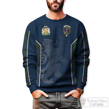 Colquhoun Tartan Sweater with Family Crest and Lion Rampant Vibes Sport Style