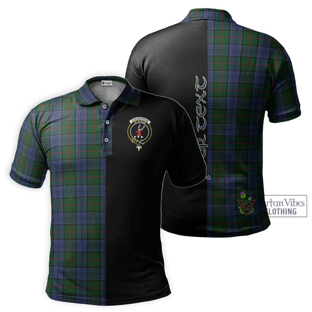 Colquhoun Tartan Polo Shirt with Family Crest and Half Of Me Style Kid - Tartanvibesclothing Shop