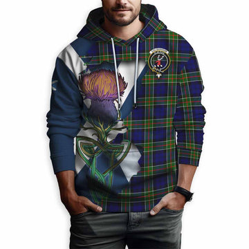 Colquhoun Tartan Family Crest Hoodie Scottish Thistle Celtic Inspired