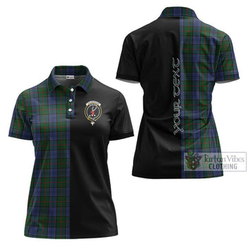Colquhoun Tartan Women's Polo Shirt with Family Crest and Half Of Me Style Women - Tartanvibesclothing Shop