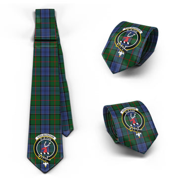 Colquhoun Tartan Classic Necktie with Family Crest