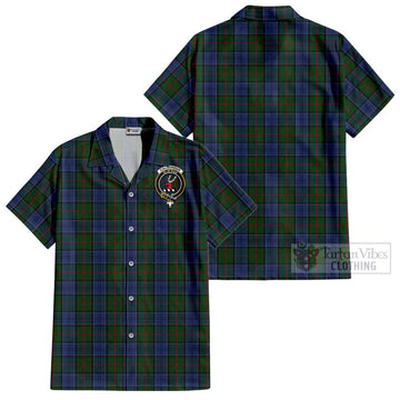 Colquhoun Tartan Cotton Hawaiian Shirt with Family Crest