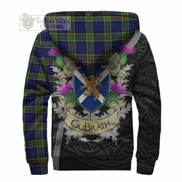 Colquhoun Tartan Family Crest Sherpa Hoodie Lion Rampant Royal Thistle Shield Celtic Inspired