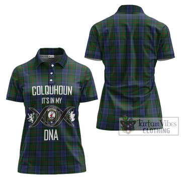Colquhoun Tartan Women's Polo Shirt with Family Crest DNA In Me Style - Tartanvibesclothing Shop