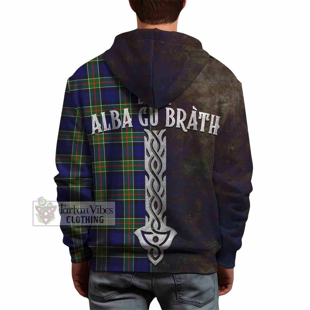 Tartan Vibes Clothing Colquhoun Tartan Family Crest Hoodie Alba Gu Brath Be Brave Lion Ancient Style