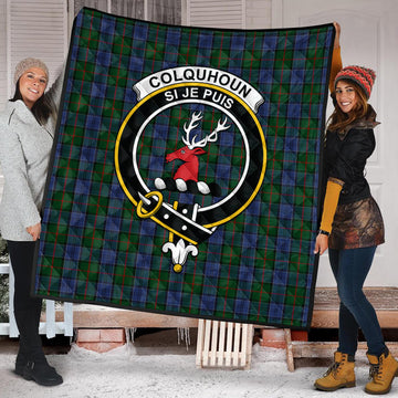 Colquhoun Tartan Quilt with Family Crest