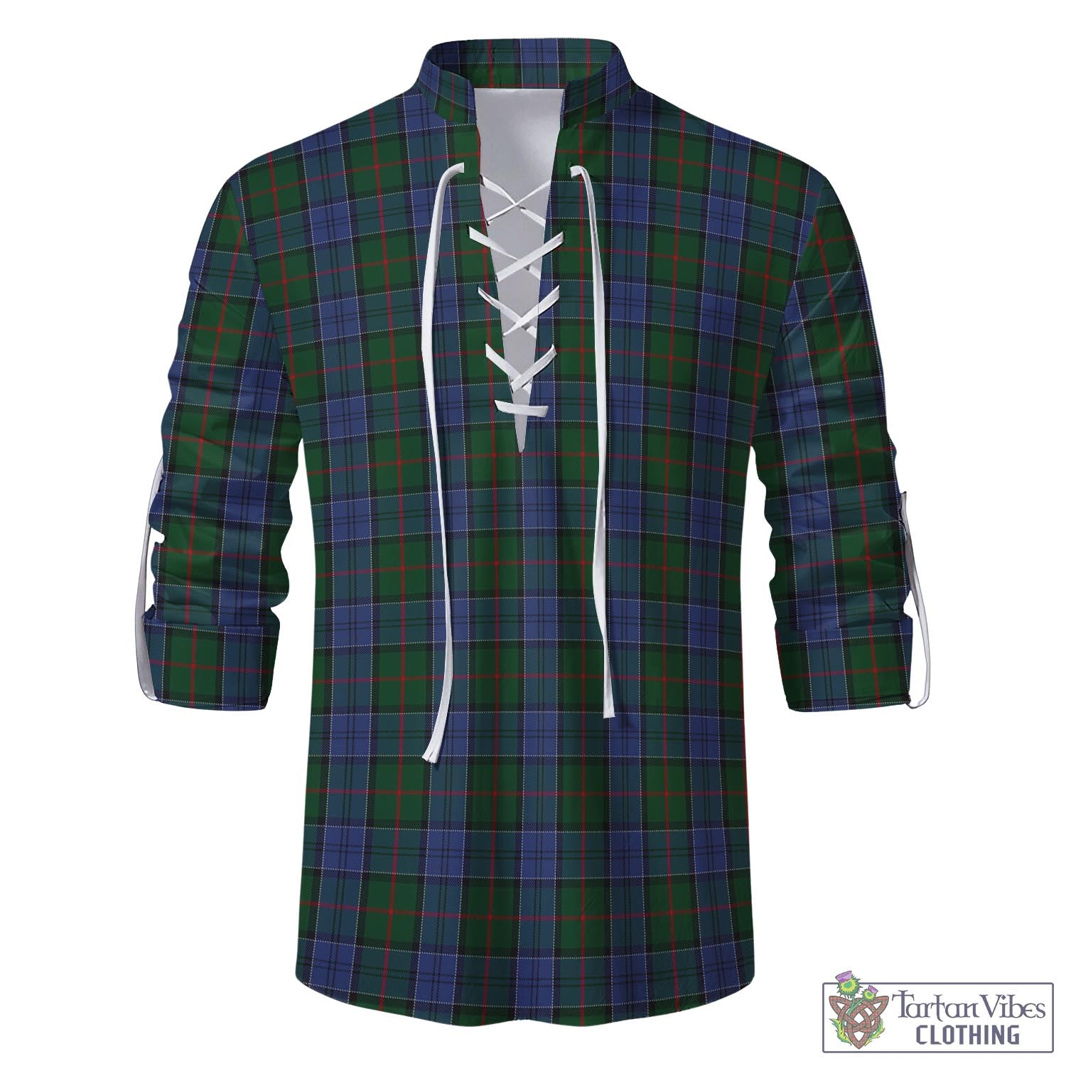 Tartan Vibes Clothing Colquhoun Tartan Men's Scottish Traditional Jacobite Ghillie Kilt Shirt