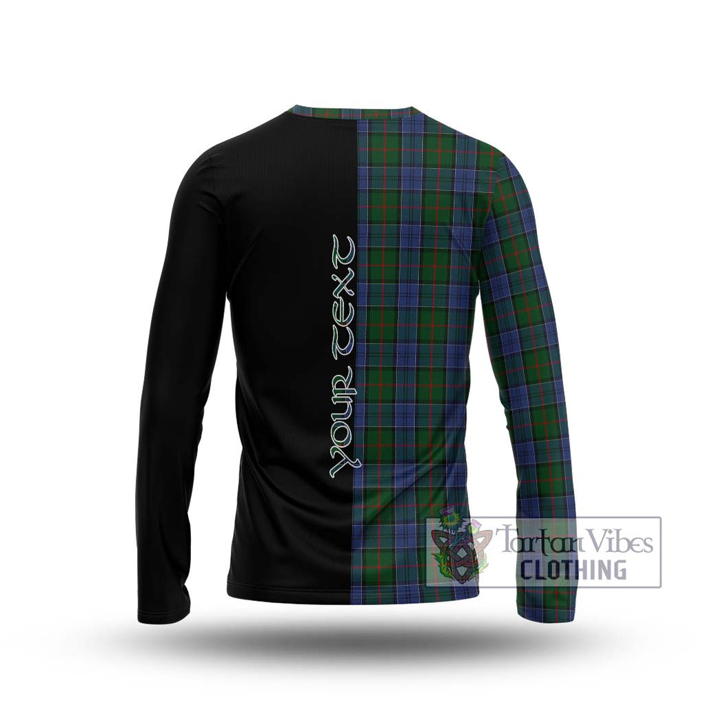 Colquhoun Tartan Long Sleeve T-Shirt with Family Crest and Half Of Me Style - Tartanvibesclothing Shop