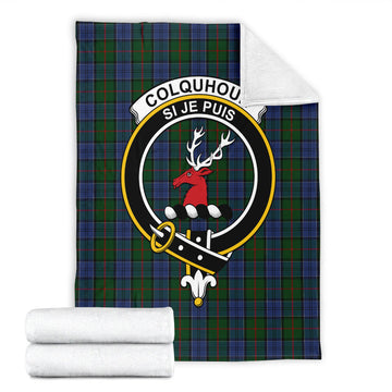 Colquhoun Tartan Blanket with Family Crest