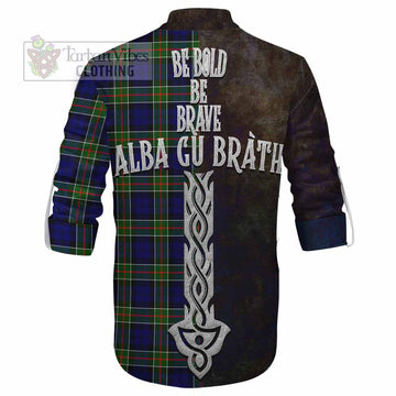 Colquhoun Tartan Family Crest Ghillie Kilt Shirt Alba Gu Brath Be Brave Lion Ancient Style