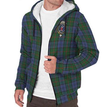 Colquhoun Tartan Sherpa Hoodie with Family Crest