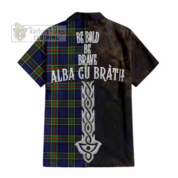 Colquhoun Tartan Family Crest Hawaiian Shirt Alba Gu Brath Be Brave Lion Ancient Style
