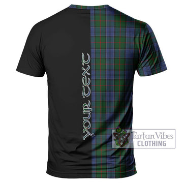 Colquhoun Tartan T-Shirt with Family Crest and Half Of Me Style - Tartanvibesclothing Shop