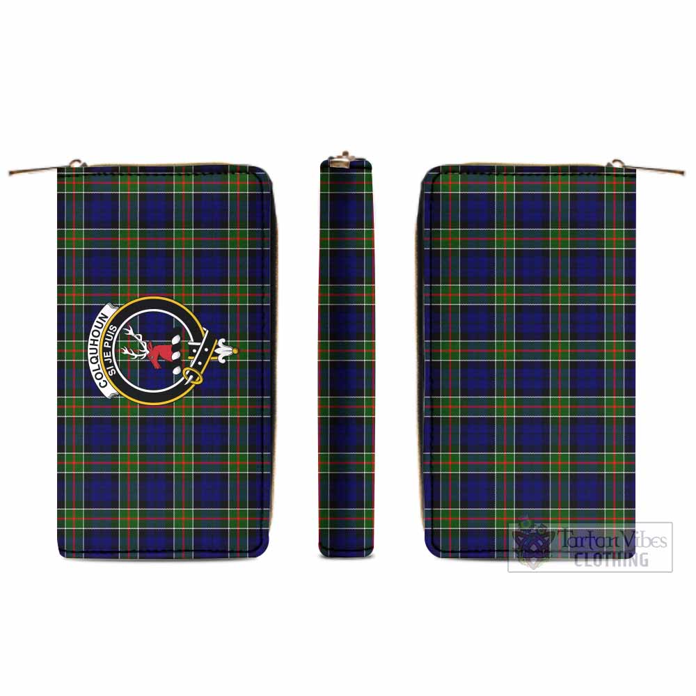 Tartan Vibes Clothing Colquhoun Tartan Women's Leather Wallet with Family Crest