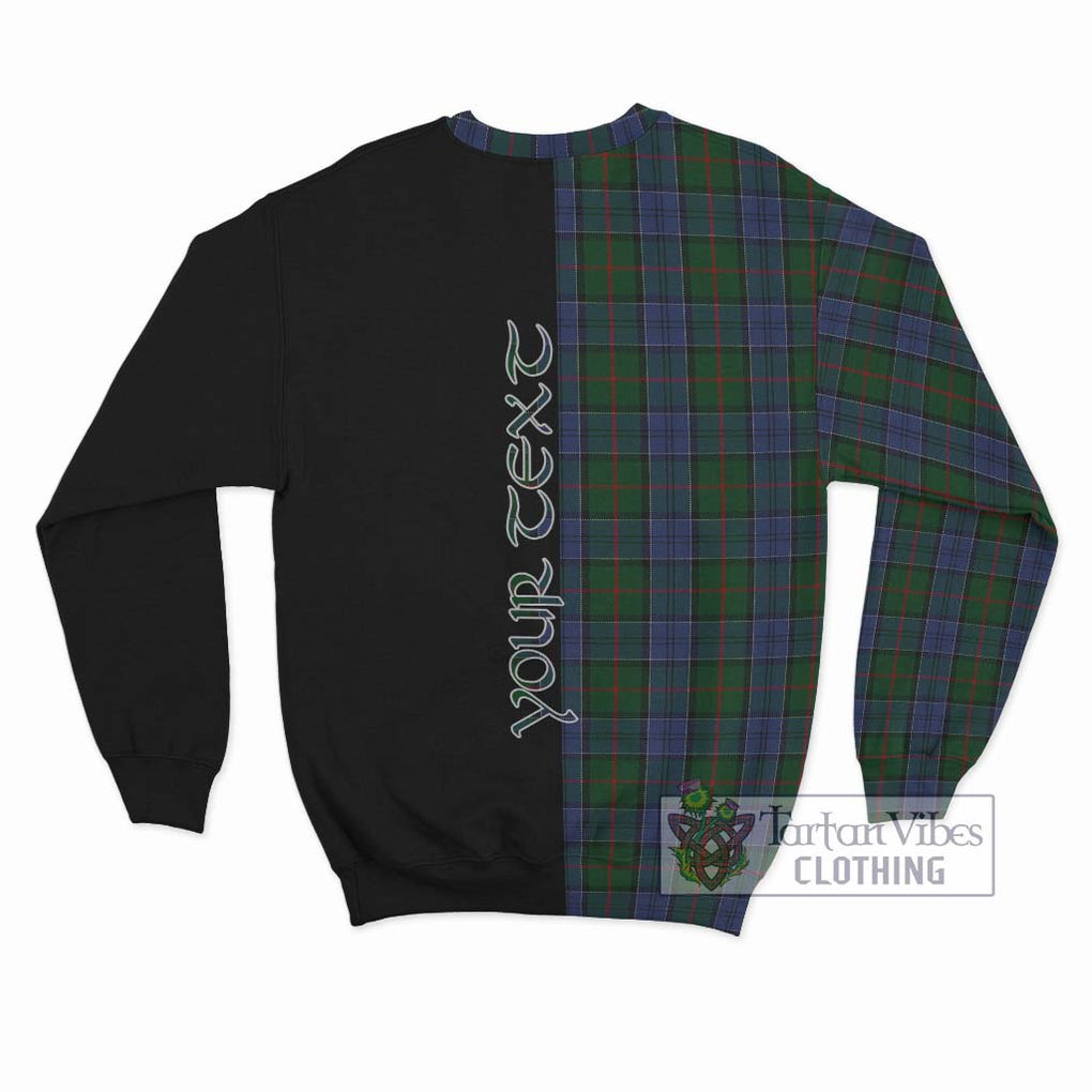 Colquhoun Tartan Sweatshirt with Family Crest and Half Of Me Style - Tartanvibesclothing Shop
