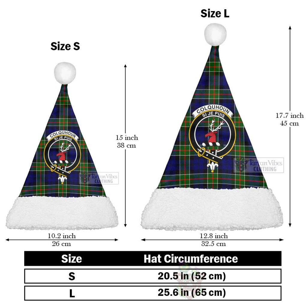 Tartan Vibes Clothing Colquhoun Tartan Christmas Santa Hats with Family Crest