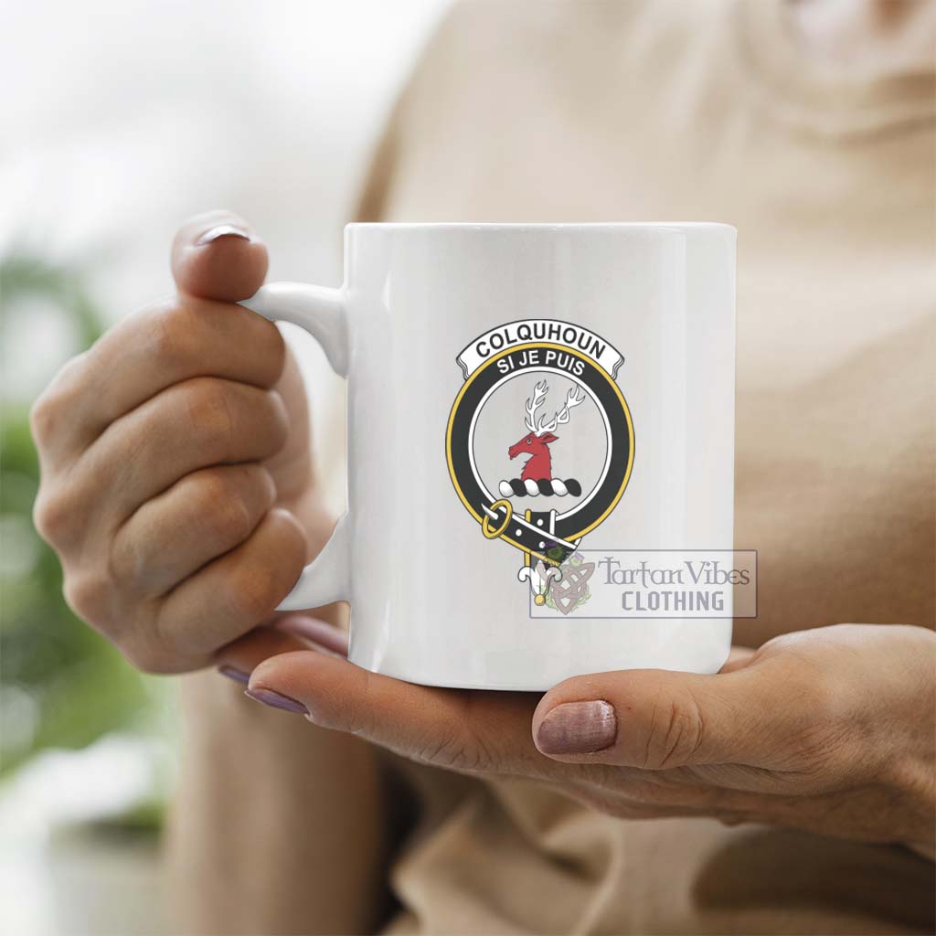 Colquhoun Family Crest Ceramic Mug - 2D-tartanvibesclothing