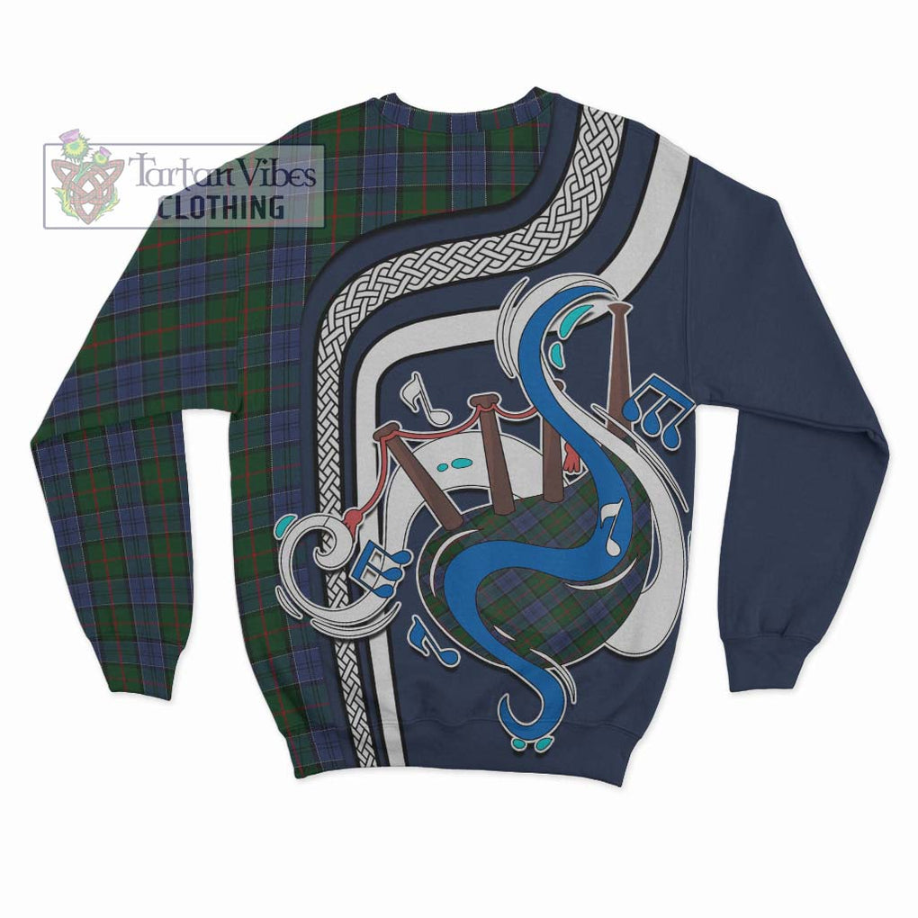 Colquhoun Tartan Sweatshirt with Epic Bagpipe Style - Tartanvibesclothing Shop