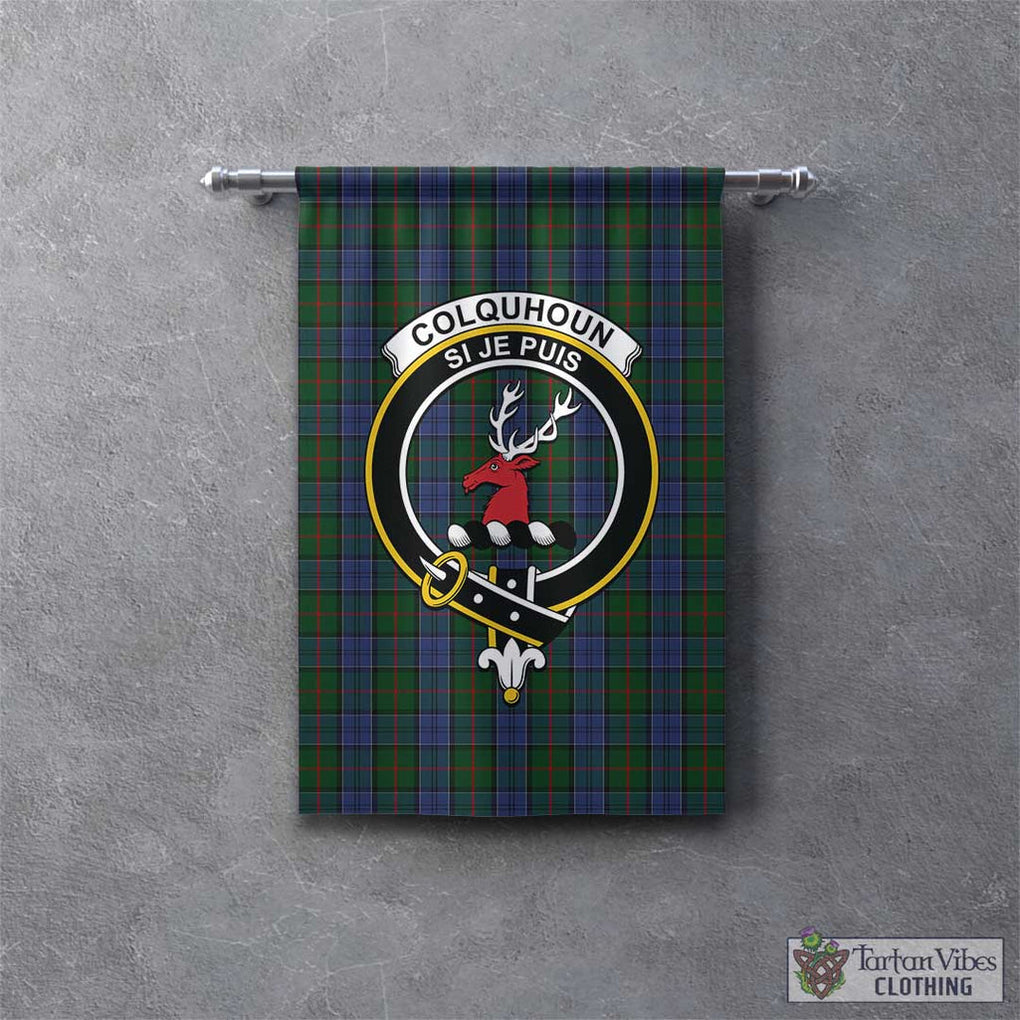 Tartan Vibes Clothing Colquhoun Tartan Gonfalon, Tartan Banner with Family Crest