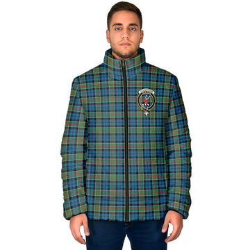 Colquhoun Ancient Tartan Padded Jacket with Family Crest
