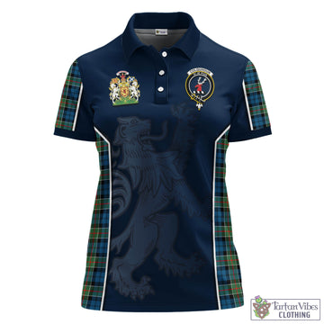 Colquhoun Ancient Tartan Women's Polo Shirt with Family Crest and Lion Rampant Vibes Sport Style