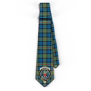 Colquhoun Ancient Tartan Classic Necktie with Family Crest