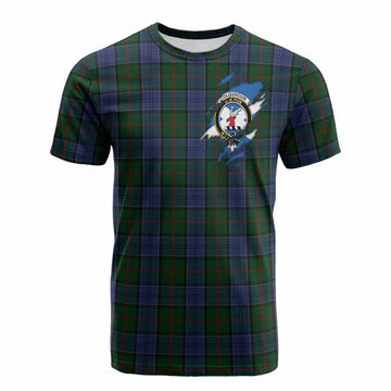 Colquhoun Clan Crest In Me Tartan Cotton T-shirt Scotland Flag Style