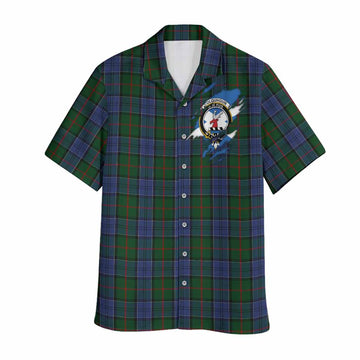 Colquhoun Clan Crest In Me Tartan Hawaiian Shirt Scotland Flag Style